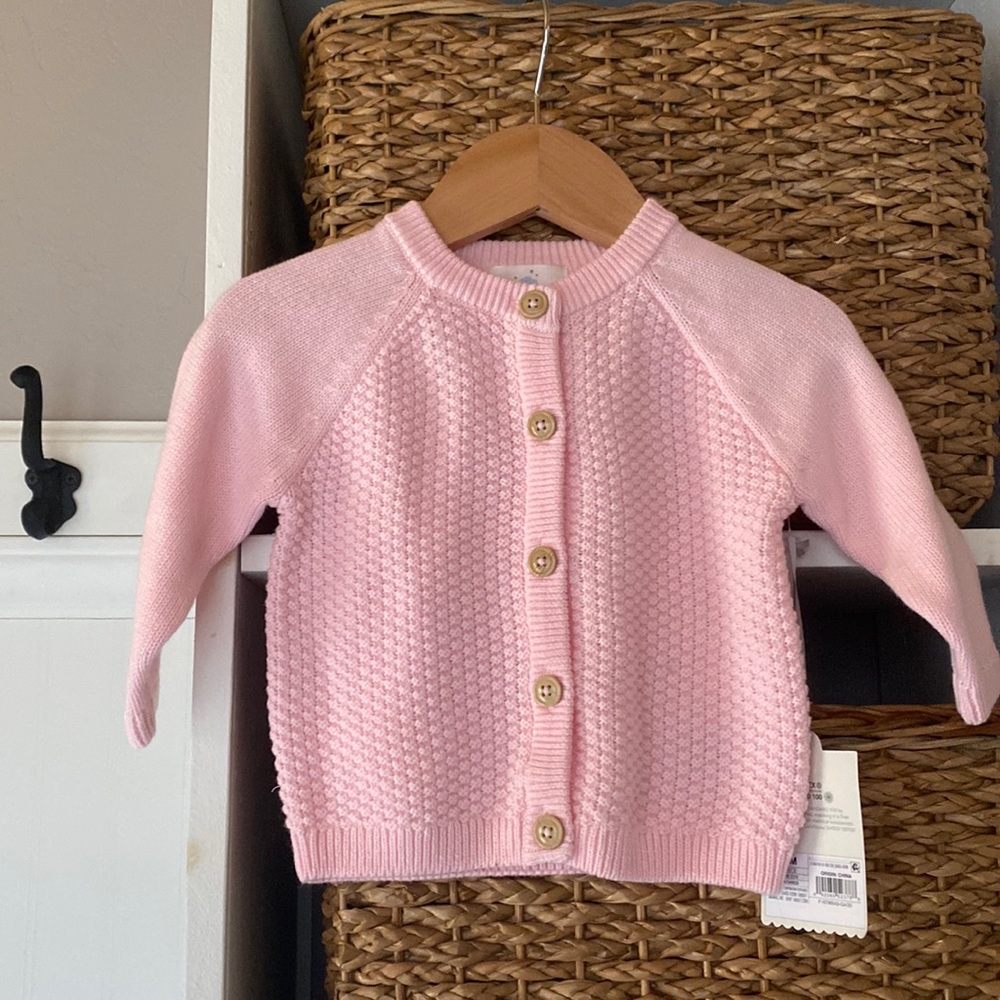 NWT Cloud Island Baby Girl Pink Cardigan 3-6 Months